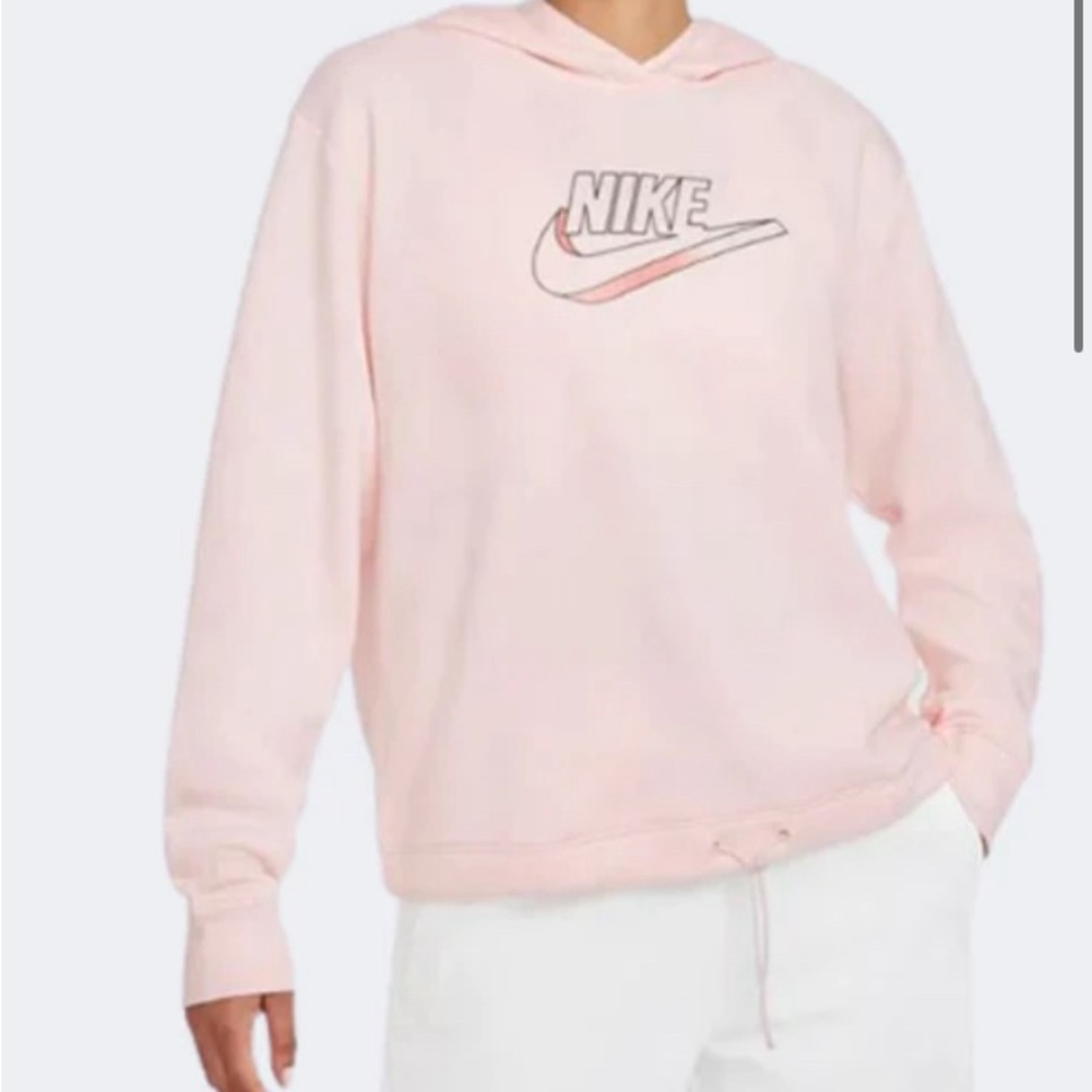 Nike fleece women lifestyle hoodie light pink